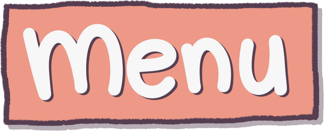 Hand Drawn Menu Sign in Rectangle